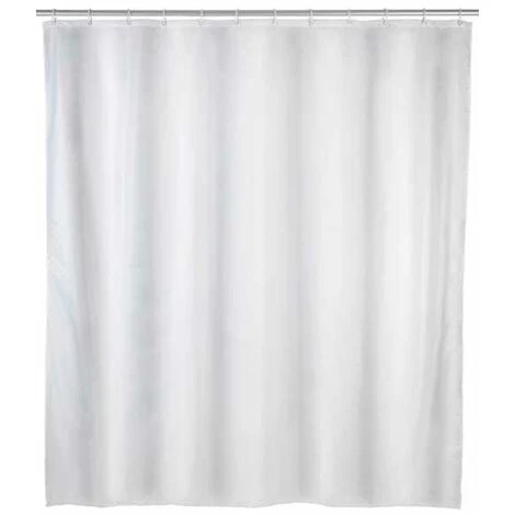 WENKO Rideau De Douche Blanc Uni, Rideau De Douche 120x200 Cm, Imperméable à L'eau, 8 Anneaux Rideau De Douche En Plastique Blanc Inclus, PEVA Matériau Recyclé Et Recyclable, 120x200 Cm, Blanc - Blanc 3 WENKO Rideau De Douche Blanc Uni, Rideau De Douche 120x200 Cm, Imperméable à L'eau, 8 Anneaux Rideau De Douche En Plastique Blanc Inclus, PEVA Matériau Recyclé Et Recyclable, 120x200 Cm, Blanc - Blanc