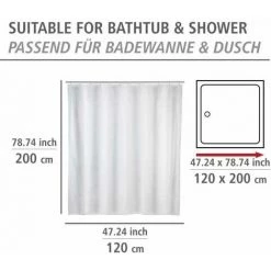 WENKO Rideau De Douche Blanc Uni, Rideau De Douche 120x200 Cm, Imperméable à L'eau, 8 Anneaux Rideau De Douche En Plastique Blanc Inclus, PEVA Matériau Recyclé Et Recyclable, 120x200 Cm, Blanc - Blanc 10 WENKO Rideau De Douche Blanc Uni, Rideau De Douche 120x200 Cm, Imperméable à L'eau, 8 Anneaux Rideau De Douche En Plastique Blanc Inclus, PEVA Matériau Recyclé Et Recyclable, 120x200 Cm, Blanc - Blanc -WENKO Soldes 6579948 4
