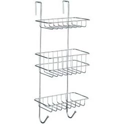 WENKO Etagère De Douche à Suspendre, 3 Paniers De Douche, Revigo, Acier, 22,5x57x18,5 Cm, Brillant - Chromé