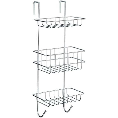 WENKO Etagère De Douche à Suspendre, 3 Paniers De Douche, Revigo, Acier, 22,5x57x18,5 Cm, Brillant - Chromé 3 WENKO Etagère De Douche à Suspendre, 3 Paniers De Douche, Revigo, Acier, 22,5x57x18,5 Cm, Brillant - Chromé