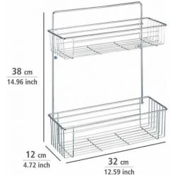 WENKO Etagère Murale Salle De Bain Avesta, 2 Paniers De Douche Fixation Murale, Acier, 32x38x12 Cm, Brillant - Chromé 10 WENKO Etagère Murale Salle De Bain Avesta, 2 Paniers De Douche Fixation Murale, Acier, 32x38x12 Cm, Brillant - Chromé -WENKO Soldes 6579966 4
