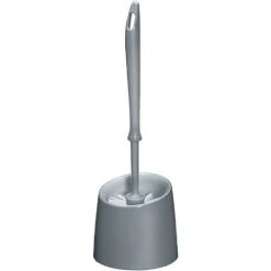 WENKO Brosse WC Economic, Excellent Rapport Qualité/prix, Plastique, Ø 12x39 Cm, Gris