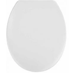 WENKO Abattant WC Vigone Blanc, Abattant WC Fixation En Acier Inox, Antibactérien, Duroplast, 37.5 X 45 Cm, Blanc - Blanc