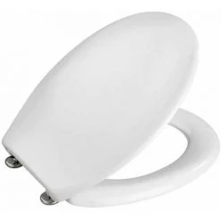 WENKO Abattant WC Vigone Blanc, Abattant WC Fixation En Acier Inox, Antibactérien, Duroplast, 37.5 X 45 Cm, Blanc - Blanc -WENKO Soldes 6579971 3