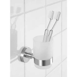 WENKO Porte Brosse à Dent Mural, Gobelet Salle De Bain Mural, Uno Bosio, Verre - Fixation En Acier Inox, 7x9,5x10,5 Cm, Mat - Mat 8 WENKO Porte Brosse à Dent Mural, Gobelet Salle De Bain Mural, Uno Bosio, Verre - Fixation En Acier Inox, 7x9,5x10,5 Cm, Mat - Mat -WENKO Soldes 6579973 2