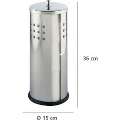 WENKO Rangement Papier Toilette Ancona, Stockeur Papier Toilette, 3 Rouleaux, Acier Inox, Ø 13x34 Cm, Brillant - Brillant 8 WENKO Rangement Papier Toilette Ancona, Stockeur Papier Toilette, 3 Rouleaux, Acier Inox, Ø 13x34 Cm, Brillant - Brillant -WENKO Soldes 6579984 3