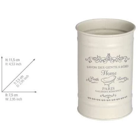 WENKO Gobelet Salle De Bain, Porte Brosse à Dent Home, Acier, Ø 7,5x11,5 Cm, Crème - Beige - Crème 7 WENKO Gobelet Salle De Bain, Porte Brosse à Dent Home, Acier, Ø 7,5x11,5 Cm, Crème - Beige - Crème – Image 5