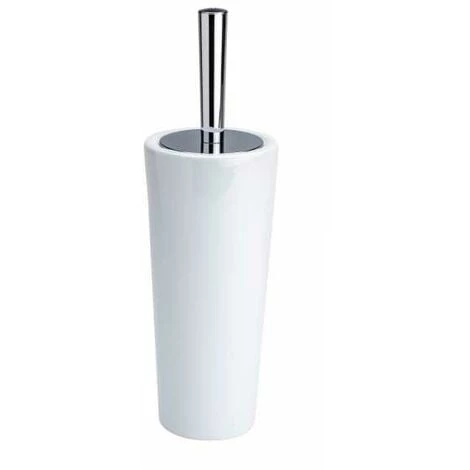 WENKO Porte Brosse WC Coni, Design Fermé, Brosse WC Noire, Céramique, Ø11,5x37 Cm, Blanc - Blanc 3 WENKO Porte Brosse WC Coni, Design Fermé, Brosse WC Noire, Céramique, Ø11,5x37 Cm, Blanc - Blanc