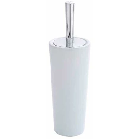 WENKO Porte Brosse WC Coni, Design Fermé, Brosse WC Noire, Céramique, Ø11,5x37 Cm, Blanc - Blanc 4 WENKO Porte Brosse WC Coni, Design Fermé, Brosse WC Noire, Céramique, Ø11,5x37 Cm, Blanc - Blanc – Image 2