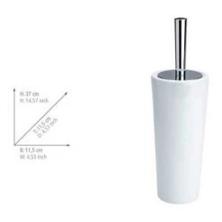 WENKO Porte Brosse WC Coni, Design Fermé, Brosse WC Noire, Céramique, Ø11,5x37 Cm, Blanc - Blanc 10 WENKO Porte Brosse WC Coni, Design Fermé, Brosse WC Noire, Céramique, Ø11,5x37 Cm, Blanc - Blanc -WENKO Soldes 6579997 4