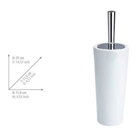 WENKO Porte Brosse WC Coni, Design Fermé, Brosse WC Noire, Céramique, Ø11,5x37 Cm, Blanc - Blanc 6 WENKO Porte Brosse WC Coni, Design Fermé, Brosse WC Noire, Céramique, Ø11,5x37 Cm, Blanc - Blanc – Image 4