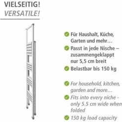 WENKO Escabeau 4 Marches, Escabeau Pliant Design, Aluminium, Blanc 9 WENKO Escabeau 4 Marches, Escabeau Pliant Design, Aluminium, Blanc -WENKO Soldes 6580002 4