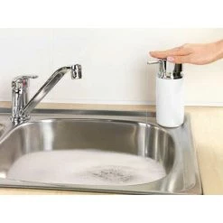 WENKO Distributeur Savon Liquide Silo, Distributeur Liquide Vaisselle, Capacité 250 Ml, Céramique, Ø 6,2x16,5 Cm, Blanc - Blanc 8 WENKO Distributeur Savon Liquide Silo, Distributeur Liquide Vaisselle, Capacité 250 Ml, Céramique, Ø 6,2x16,5 Cm, Blanc - Blanc -WENKO Soldes 6580005 3