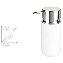 WENKO Distributeur Savon Liquide Silo, Distributeur Liquide Vaisselle, Capacité 250 Ml, Céramique, Ø 6,2x16,5 Cm, Blanc - Blanc 9 WENKO Distributeur Savon Liquide Silo, Distributeur Liquide Vaisselle, Capacité 250 Ml, Céramique, Ø 6,2x16,5 Cm, Blanc - Blanc -WENKO Soldes 6580005 4