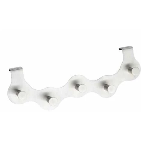 WENKO Patère De Porte à Suspendre Garda, 5 Crochets De Porte Pour Les Serviettes Ou Les Manteaux, Fixation Sans Perçage, Acier Inoxydable, 39x11x4,5 Cm, Mat - Mat 3 WENKO Patère De Porte à Suspendre Garda, 5 Crochets De Porte Pour Les Serviettes Ou Les Manteaux, Fixation Sans Perçage, Acier Inoxydable, 39x11x4,5 Cm, Mat - Mat