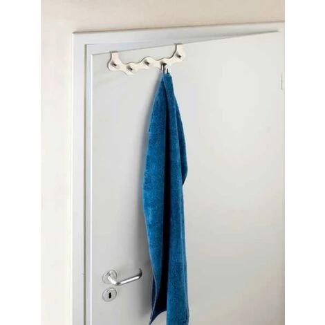 WENKO Patère De Porte à Suspendre Garda, 5 Crochets De Porte Pour Les Serviettes Ou Les Manteaux, Fixation Sans Perçage, Acier Inoxydable, 39x11x4,5 Cm, Mat - Mat 5 WENKO Patère De Porte à Suspendre Garda, 5 Crochets De Porte Pour Les Serviettes Ou Les Manteaux, Fixation Sans Perçage, Acier Inoxydable, 39x11x4,5 Cm, Mat - Mat – Image 3
