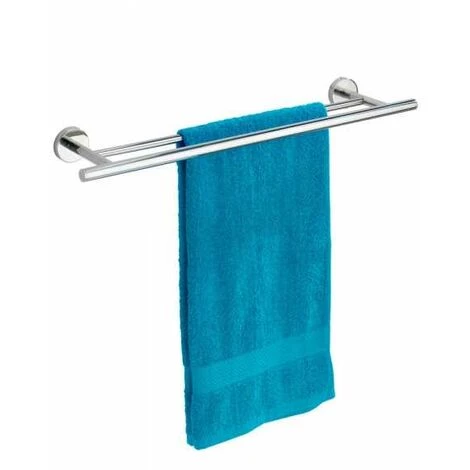 WENKO Porte Serviette Salle De Bain Mural, Barre Porte Serviettes Duo Bosio Shine, Acier Inox, 60x5,5x14 Cm, Brillant 4 WENKO Porte Serviette Salle De Bain Mural, Barre Porte Serviettes Duo Bosio Shine, Acier Inox, 60x5,5x14 Cm, Brillant – Image 2