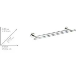 WENKO Porte Serviette Salle De Bain Mural, Barre Porte Serviettes Duo Bosio Shine, Acier Inox, 60x5,5x14 Cm, Brillant 11 WENKO Porte Serviette Salle De Bain Mural, Barre Porte Serviettes Duo Bosio Shine, Acier Inox, 60x5,5x14 Cm, Brillant -WENKO Soldes 6580013 5