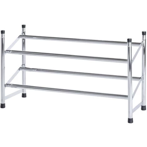 WENKO Rangement Chaussure, étagère à Chaussures Télescopique, 10 Paires De Chaussures, Métal, 62-115x35x23 Cm, Chromé 3 WENKO Rangement Chaussure, étagère à Chaussures Télescopique, 10 Paires De Chaussures, Métal, 62-115x35x23 Cm, Chromé