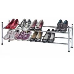 WENKO Rangement Chaussure, étagère à Chaussures Télescopique, 10 Paires De Chaussures, Métal, 62-115x35x23 Cm, Chromé 10 WENKO Rangement Chaussure, étagère à Chaussures Télescopique, 10 Paires De Chaussures, Métal, 62-115x35x23 Cm, Chromé -WENKO Soldes 6580029 4