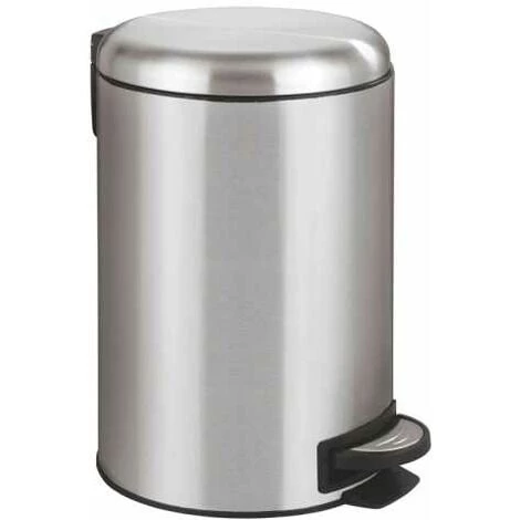 WENKO Poubelle Salle De Bain Leman 12L, Poubelle à Pédale Avec Frein De Chute Easy Close, Acier Inox, 25x38x32cm, Mat - Satiné 3 WENKO Poubelle Salle De Bain Leman 12L, Poubelle à Pédale Avec Frein De Chute Easy Close, Acier Inox, 25x38x32cm, Mat - Satiné