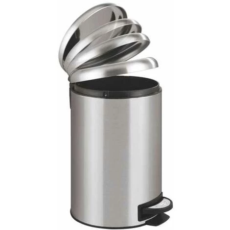 WENKO Poubelle Salle De Bain Leman 12L, Poubelle à Pédale Avec Frein De Chute Easy Close, Acier Inox, 25x38x32cm, Mat - Satiné 4 WENKO Poubelle Salle De Bain Leman 12L, Poubelle à Pédale Avec Frein De Chute Easy Close, Acier Inox, 25x38x32cm, Mat - Satiné – Image 2