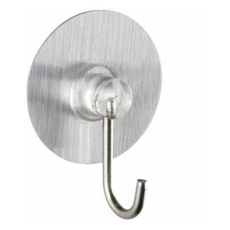 WENKO Static-Loc® Crochet Adhésif Mural ø3.8 Cm, Argent, Lot De 4 - Argent 4 WENKO Static-Loc® Crochet Adhésif Mural ø3.8 Cm, Argent, Lot De 4 - Argent – Image 2