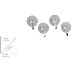 WENKO Static-Loc® Crochet Adhésif Mural ø3.8 Cm, Argent, Lot De 4 - Argent 11 WENKO Static-Loc® Crochet Adhésif Mural ø3.8 Cm, Argent, Lot De 4 - Argent -WENKO Soldes 6580058 5