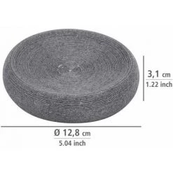 WENKO Porte Savon Goa, Porte Savon Rond, Polyrésine De Haute Qualité, Ø12,8x3,1 Cm, Gris - Gris -WENKO Soldes 6580065 3