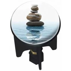 WENKO Bouchon D'évier Pluggy®, Bonde De Lavabo, Méditation, Laiton, Ø 3,9x6,5 Cm, Multicolore - Multicolore