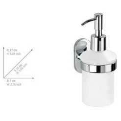 WENKO Distributeur De Savon Liquide Mural Puerto Rico, Power-Loc® Fixation Sans Perçage, Zinc - Verre, 7x17x10 Cm, Brillant - Satiné - Chromé -WENKO Soldes 6580072 3