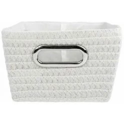 WENKO Panier rangement De salle de bain Avec Poignée Chromo, corbeille De Rangement, Polypropylène, 28x12x19,5 Cm, Blanc - Blanc -WENKO Soldes 6580076 3