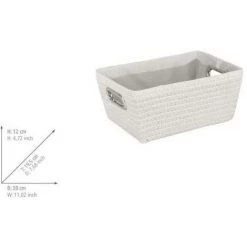 WENKO Panier rangement De salle de bain Avec Poignée Chromo, corbeille De Rangement, Polypropylène, 28x12x19,5 Cm, Blanc - Blanc -WENKO Soldes 6580076 5