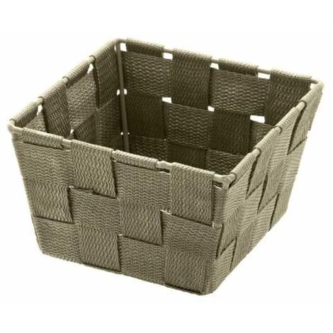 WENKO Petit Panier Salle De Bain Adria Mini Square, rangement Salle De Bain, Polypropylène, 14x9x14 Cm, Taupe - Gris - Taupe 3 WENKO Petit Panier Salle De Bain Adria Mini Square, rangement Salle De Bain, Polypropylène, 14x9x14 Cm, Taupe - Gris - Taupe