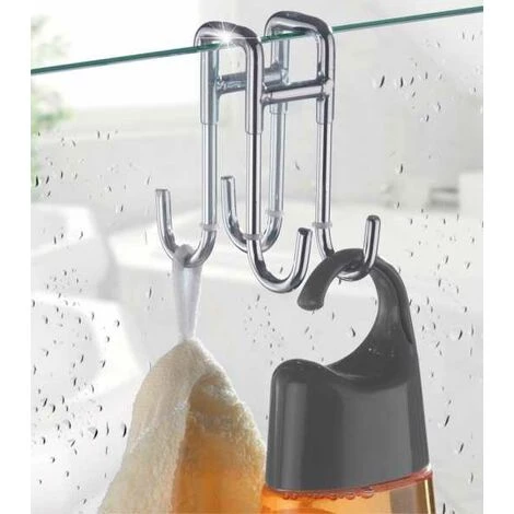 WENKO Crochet Double Pour Porte De Douche - Brillant 4 WENKO Crochet Double Pour Porte De Douche - Brillant – Image 2