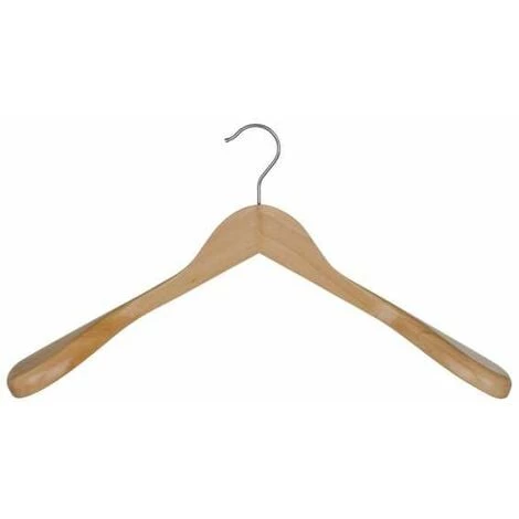 WENKO Cintre Bois Exclusive 45, Cintre Bois Ergonomique Avec Surface Antidérapante Pour Les Manteaux - Costumes - Vestes, Bois Hêtre Naturel, 45x24x5,5 Cm, Marron 4 WENKO Cintre Bois Exclusive 45, Cintre Bois Ergonomique Avec Surface Antidérapante Pour Les Manteaux - Costumes - Vestes, Bois Hêtre Naturel, 45x24x5,5 Cm, Marron – Image 2