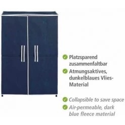 WENKO Rangement Chaussures Tissu, Air Avec 5 étagères Pour 16 Paires De Chaussures, Plastique, 61x90x32 Cm, Bleu - Bleu 10 WENKO Rangement Chaussures Tissu, Air Avec 5 étagères Pour 16 Paires De Chaussures, Plastique, 61x90x32 Cm, Bleu - Bleu -WENKO Soldes 6580134 4