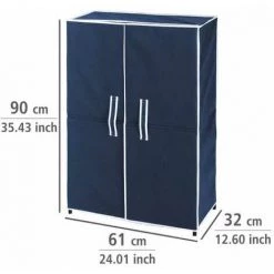 WENKO Rangement Chaussures Tissu, Air Avec 5 étagères Pour 16 Paires De Chaussures, Plastique, 61x90x32 Cm, Bleu - Bleu 11 WENKO Rangement Chaussures Tissu, Air Avec 5 étagères Pour 16 Paires De Chaussures, Plastique, 61x90x32 Cm, Bleu - Bleu -WENKO Soldes 6580134 5