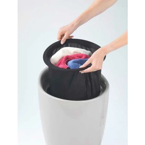 WENKO Tabouret Panier à Linge, Coffre à Linge Et Tabouret Salle De Bain Candy, Coussin Amovible, 20 Litres, Plastique, Ø 36x50,5 Cm, Taupe Pastel 5 WENKO Tabouret Panier à Linge, Coffre à Linge Et Tabouret Salle De Bain Candy, Coussin Amovible, 20 Litres, Plastique, Ø 36x50,5 Cm, Taupe Pastel – Image 3