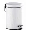 WENKO Petite Poubelle Salle De Bain, Poubelle à Pédale 3L, Spiro, Acier Inox, 17x26x22 Cm, Blanc - Blanc -WENKO Soldes 6580166 1