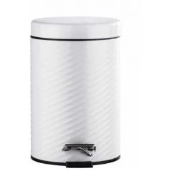 WENKO Petite Poubelle Salle De Bain, Poubelle à Pédale 3L, Spiro, Acier Inox, 17x26x22 Cm, Blanc - Blanc 7 WENKO Petite Poubelle Salle De Bain, Poubelle à Pédale 3L, Spiro, Acier Inox, 17x26x22 Cm, Blanc - Blanc -WENKO Soldes 6580166 2