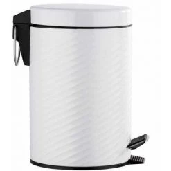 WENKO Petite Poubelle Salle De Bain, Poubelle à Pédale 3L, Spiro, Acier Inox, 17x26x22 Cm, Blanc - Blanc 8 WENKO Petite Poubelle Salle De Bain, Poubelle à Pédale 3L, Spiro, Acier Inox, 17x26x22 Cm, Blanc - Blanc -WENKO Soldes 6580166 3