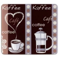 WENKO Fond De Hotte, Crédence Cuisine En Verre, "Café", Verre Trempé, 50x56 Cm, Multicolore