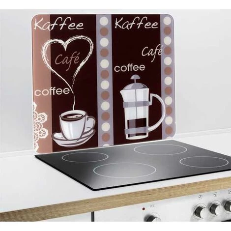 WENKO Fond De Hotte, Crédence Cuisine En Verre, "Café", Verre Trempé, 50x56 Cm, Multicolore 4 WENKO Fond De Hotte, Crédence Cuisine En Verre, "Café", Verre Trempé, 50x56 Cm, Multicolore – Image 2