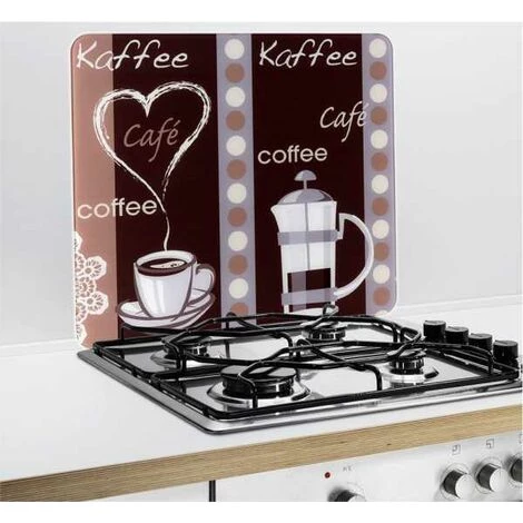WENKO Fond De Hotte, Crédence Cuisine En Verre, "Café", Verre Trempé, 50x56 Cm, Multicolore 5 WENKO Fond De Hotte, Crédence Cuisine En Verre, "Café", Verre Trempé, 50x56 Cm, Multicolore – Image 3