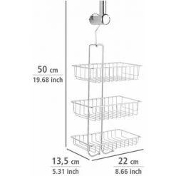 WENKO Etagère De Douche à Suspendre, 3 Paniers De Douche, Nivala, Fixation Sans Perçage, Acier, 22x50x13,5 Cm, Brillant - Chromé 10 WENKO Etagère De Douche à Suspendre, 3 Paniers De Douche, Nivala, Fixation Sans Perçage, Acier, 22x50x13,5 Cm, Brillant - Chromé -WENKO Soldes 6580180 4