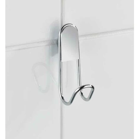 WENKO Crochet Porte Manteau Classic, Crochet Porte Serviette Salle De Bain, Fixation Murale, Lot De 2, Acier, 2x9x5,5 Cm, Brillant - Chromé 4 WENKO Crochet Porte Manteau Classic, Crochet Porte Serviette Salle De Bain, Fixation Murale, Lot De 2, Acier, 2x9x5,5 Cm, Brillant - Chromé – Image 2