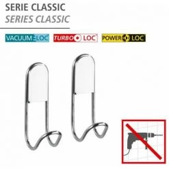 WENKO Crochet Porte Manteau Classic, Crochet Porte Serviette Salle De Bain, Fixation Murale, Lot De 2, Acier, 2x9x5,5 Cm, Brillant - Chromé 10 WENKO Crochet Porte Manteau Classic, Crochet Porte Serviette Salle De Bain, Fixation Murale, Lot De 2, Acier, 2x9x5,5 Cm, Brillant - Chromé -WENKO Soldes 6580217 4