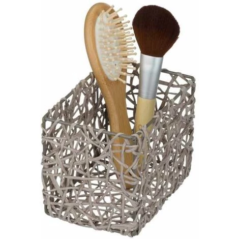 WENKO Panier Salle de bain Curly, Rangement Salle De Bain, Cellulose, 15x11x10,5 Cm, Taupe - Gris - Taupe 5 WENKO Panier Salle de bain Curly, Rangement Salle De Bain, Cellulose, 15x11x10,5 Cm, Taupe - Gris - Taupe – Image 3