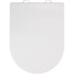 WENKO Abattant WC Avec Frein De Chute Premium Calla, Abattant WC Clipsable Avec Fixation Inox, Thermoplast, 35,5x47 Cm, Blanc - Blanc